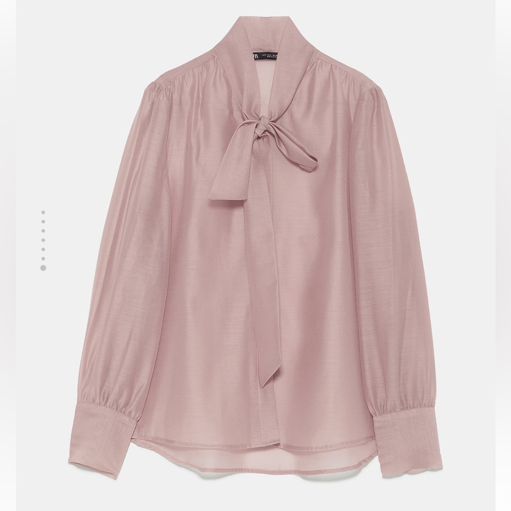 Zara Organza Blouse With Tie - Picture 7 of 10